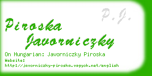 piroska javorniczky business card